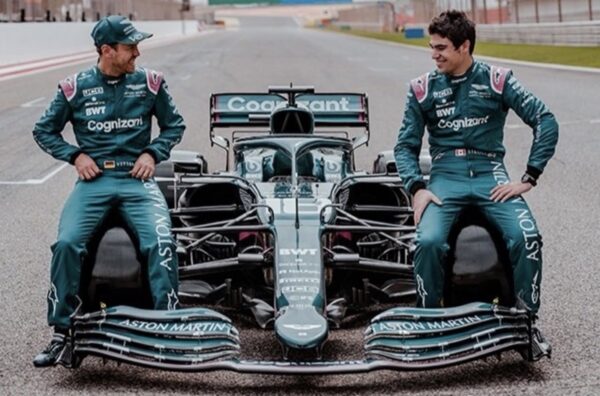 Aston Martin 2021 Shirt Signed by Sebastian Vettel & Lance Stroll - Image 4