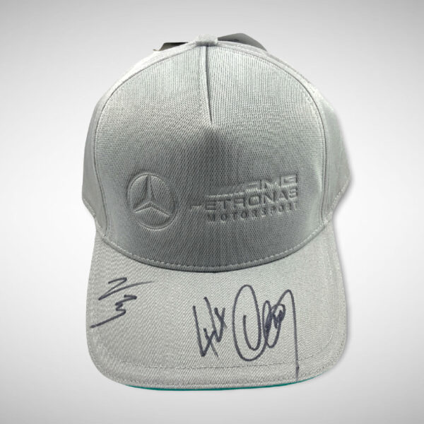 Lewis Hamilton & Valtteri Bottas Signed Mercedes Silver Arrows Cap - Image 8