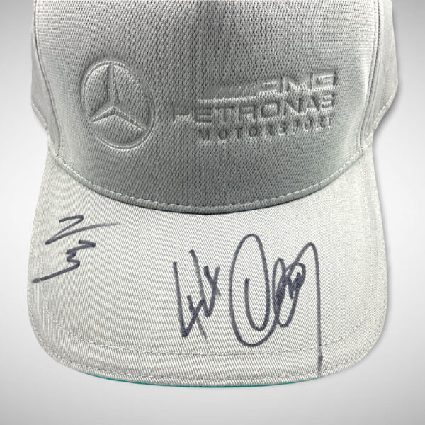 Lewis Hamilton & Valtteri Bottas Signed Mercedes Silver Arrows Cap - Image 10