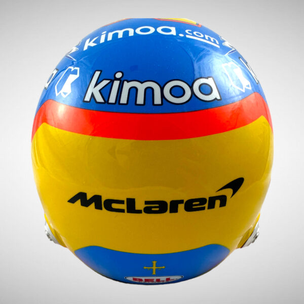 Fernando Alonso Signed 2019 Indi 500 Replica 1:2 Mini Helmet - Image 8
