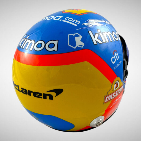 Fernando Alonso Signed 2019 Indi 500 Replica 1:2 Mini Helmet - Image 9