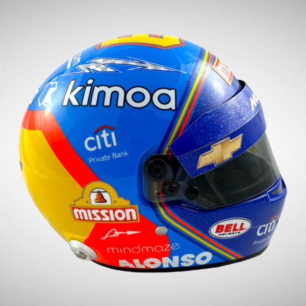Fernando Alonso Signed 2019 Indi 500 Replica 1:2 Mini Helmet - Image 10