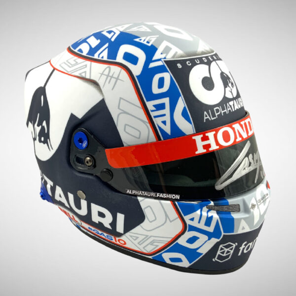 Pierre Gasly 2021 France GP Signed 1:2 Mini Helmet & Driver Card - Image 2