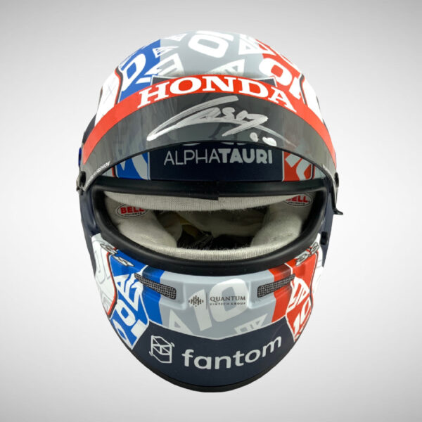 Pierre Gasly 2021 France GP Signed 1:2 Mini Helmet & Driver Card - Image 10