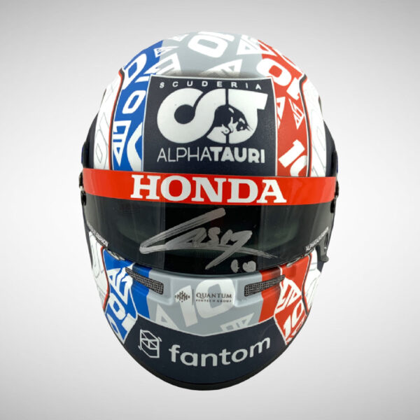 Pierre Gasly 2021 France GP Signed 1:2 Mini Helmet & Driver Card - Image 9