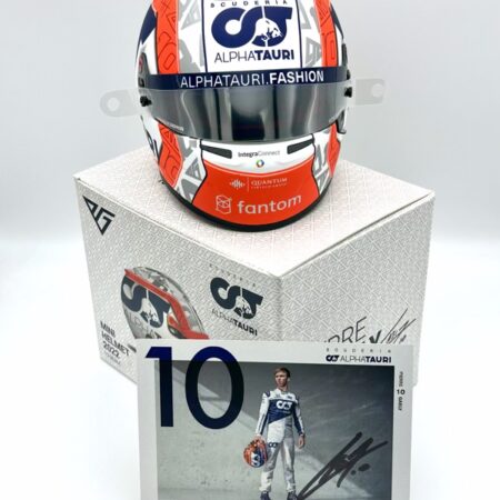 Pierre Gasly 2022 1:2 Mini Helmet & Signed Driver Card