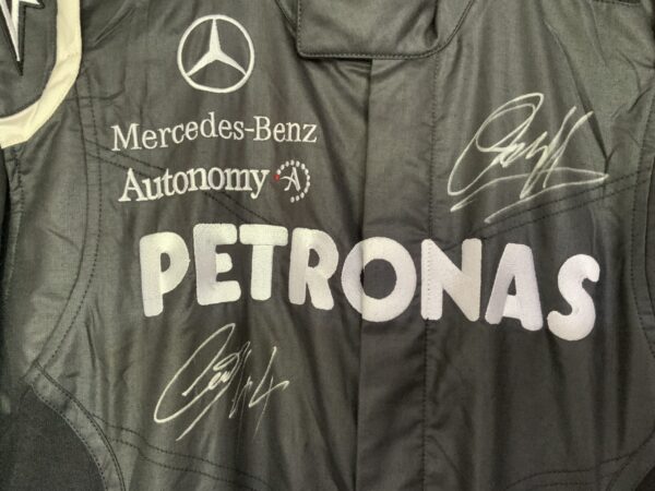 Mercedes F1 Worn Pit Crew Suit Signed by Lewis Hamilton & George Russell - Image 3