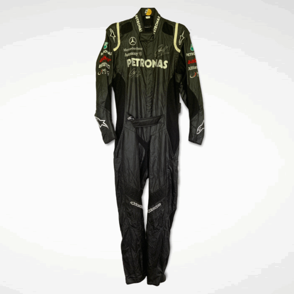 Mercedes F1 Worn Pit Crew Suit Signed by Lewis Hamilton & George Russell - Image 7