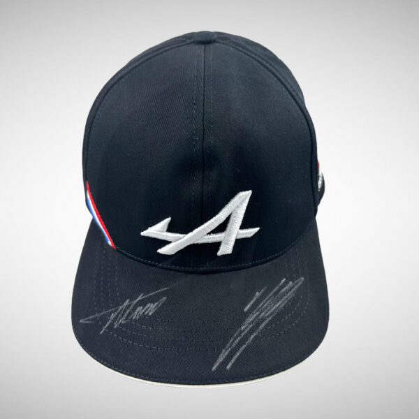 Fernando Alonso & Esteban Ocon Signed Alpine Cap