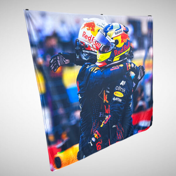 Max Verstappen & Sergio Perez 5ft 3 x 5ft 2 Paddock Club Promotional Vinyl Banner - Image 3