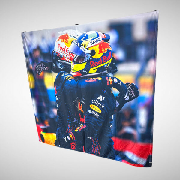 Max Verstappen & Sergio Perez 5ft 3 x 5ft 2 Paddock Club Promotional Vinyl Banner - Image 4