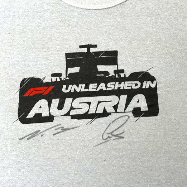 F1 Austria Shirt Signed by Lewis Hamilton & Valtteri Bottas - Image 2