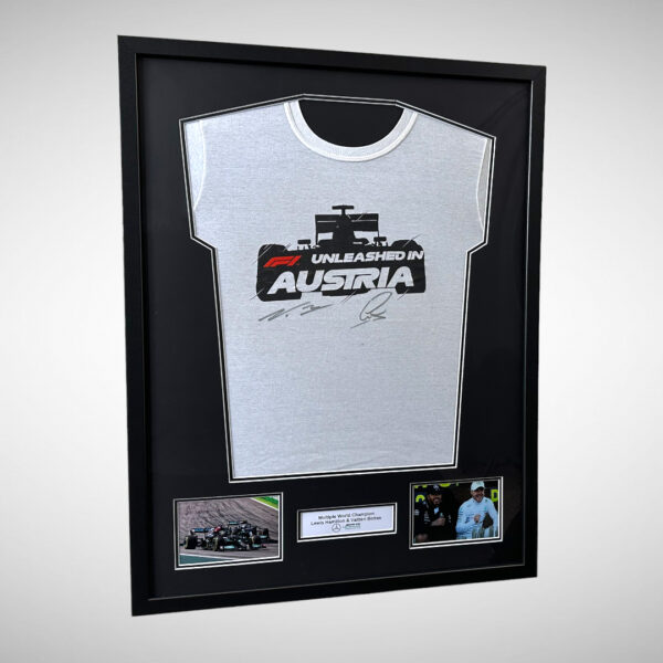 F1 Austria Shirt Signed by Lewis Hamilton & Valtteri Bottas - Image 3