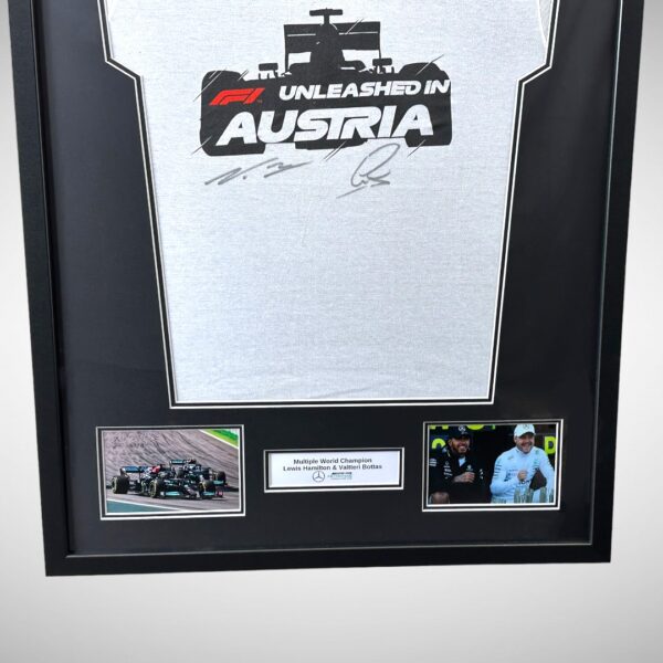 F1 Austria Shirt Signed by Lewis Hamilton & Valtteri Bottas - Image 8