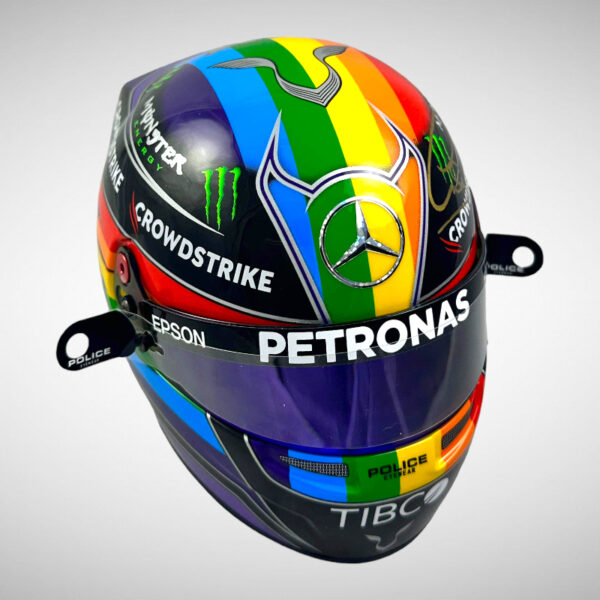 Lewis Hamilton 2021 Qatar 1:2 Mini Helmet Visor Tear Offs