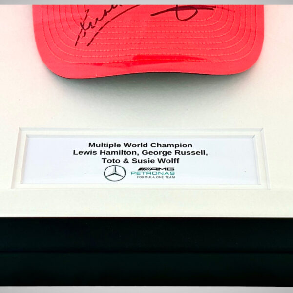 Lewis, George Toto & Susie Wolff Signed Mercedes Monza 2022 Cap - Image 8