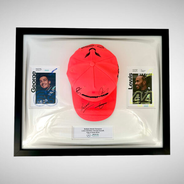Lewis, George Toto & Susie Wolff Signed Mercedes Monza 2022 Cap - Image 9
