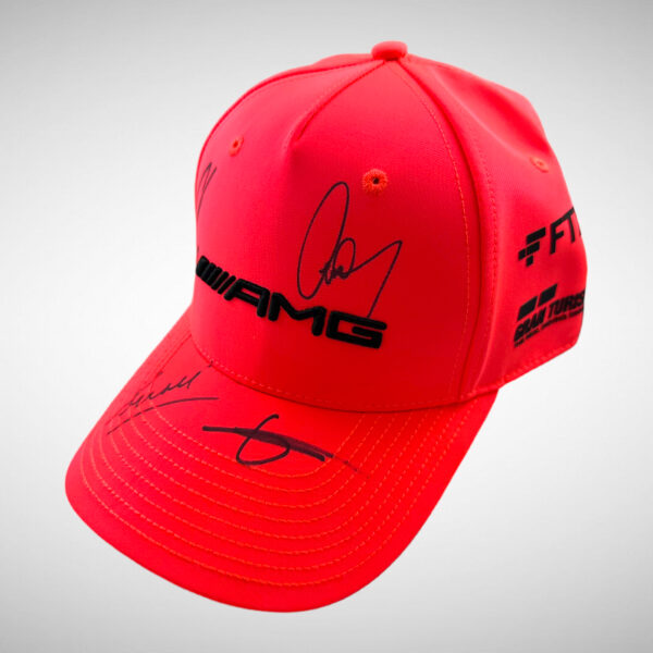 Lewis, George Toto & Susie Wolff Signed Mercedes Monza 2022 Cap - Image 11