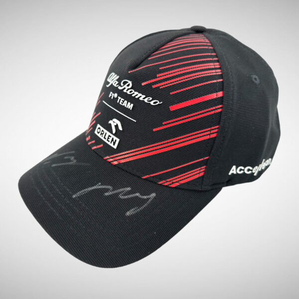 Valtteri Bottas & Zhou Guanyu Signed Alfa Romeo Cap - Image 3