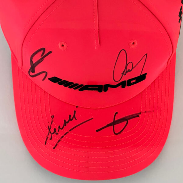Lewis, George Toto & Susie Wolff Signed Mercedes Monza 2022 Cap - Image 13