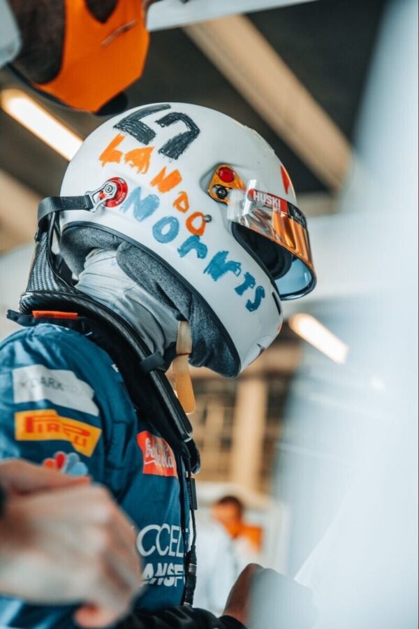 Lando Norris pre 2022 1:2 Mini Helmet Visor Tear Offs & Tensions Posts - Image 7