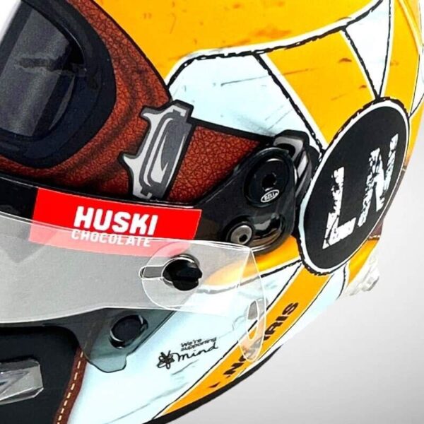 Lando Norris pre 2022 1:2 Mini Helmet Visor Tear Offs & Tensions Posts - Image 2