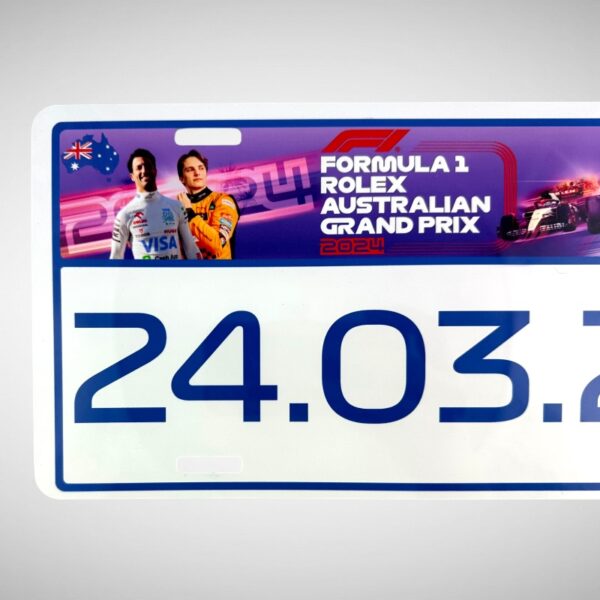 Australia F1 2024 Aluminium Licence Number Plate - Image 3