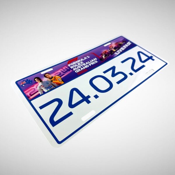 Australia F1 2024 Aluminium Licence Number Plate - Image 4