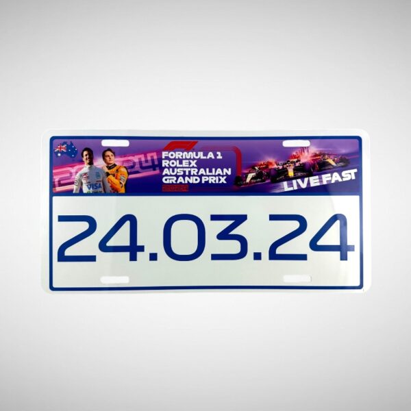 Australia F1 2024 Aluminium Licence Number Plate - Image 7