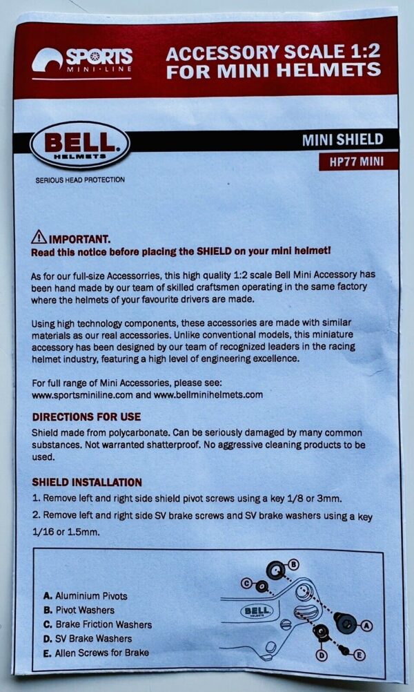 Bell Helmets HP7/77 1:2 Purple Mini Visor Upgrade Replacement Accessory F1 - Image 6