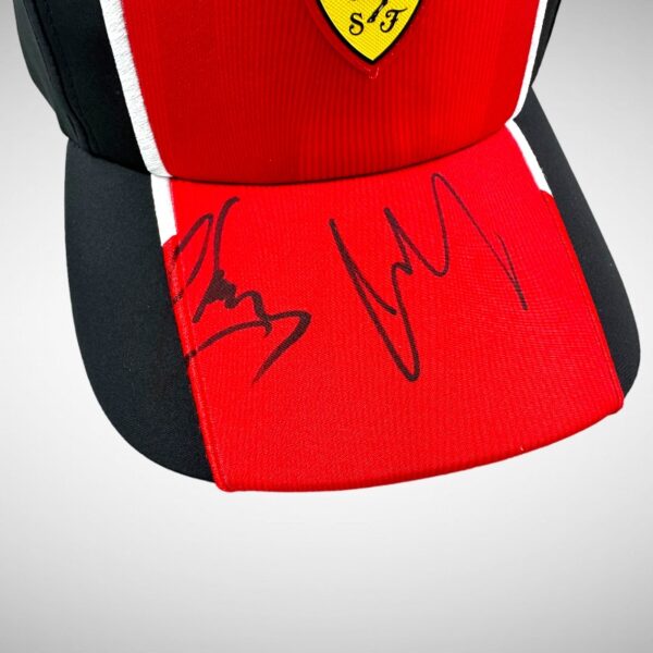 Carlos Sainz & Carlos Sainz Senior Signed Ferrari Cap - Image 2