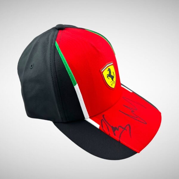 Carlos Sainz & Carlos Sainz Senior Signed Ferrari Cap - Image 3