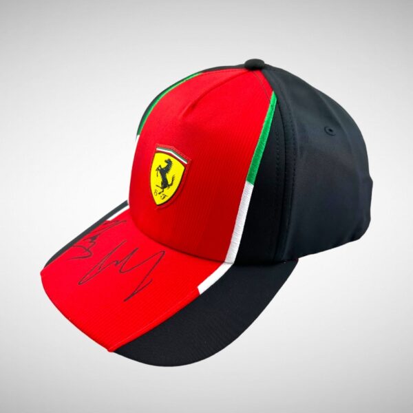 Carlos Sainz & Carlos Sainz Senior Signed Ferrari Cap - Image 4