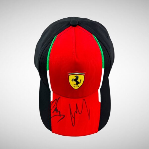 Carlos Sainz & Carlos Sainz Senior Signed Ferrari Cap - Image 8