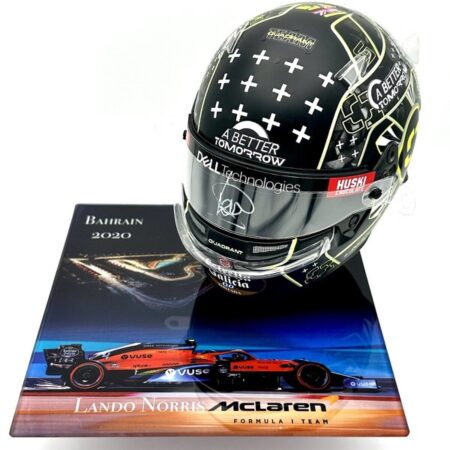 Lando Norris Quadrant Bahrain 2020 Half Helmet 1:2 Glass Display Stand