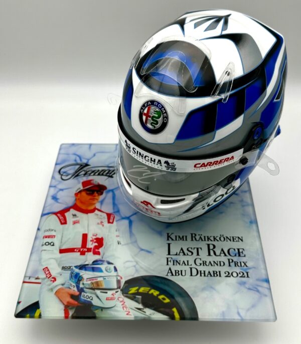 Kimi Raikkonen 2021 Half 1:2 Helmet Glass Display Stand - Image 2