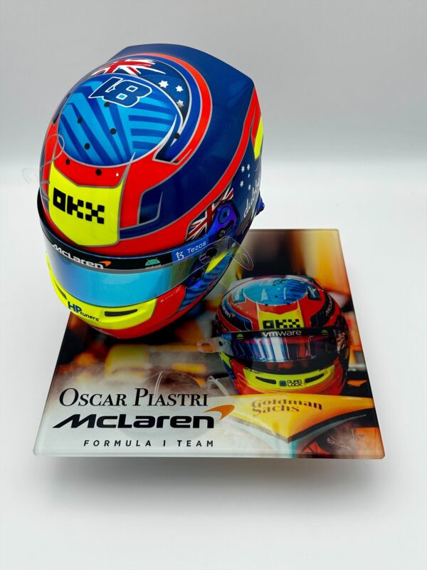 Oscar Piastri 2023 Half 1:2 Helmet Glass Display Stand - Image 6