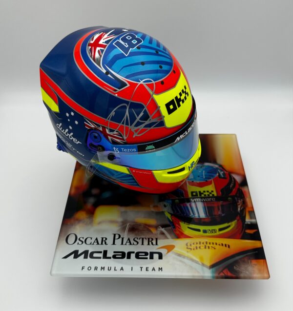Oscar Piastri 2023 Half 1:2 Helmet Glass Display Stand - Image 7