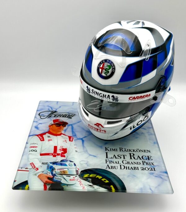 Kimi Raikkonen 2021 Half 1:2 Helmet Glass Display Stand - Image 7