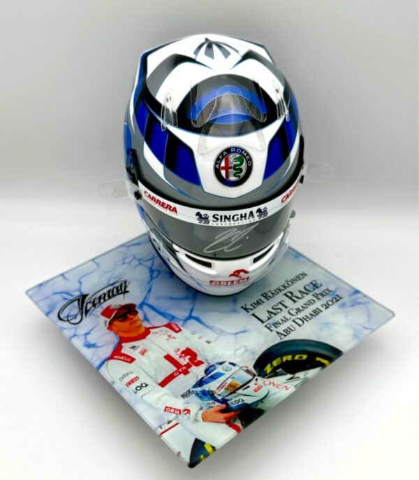 Kimi Raikkonen 2021 Half 1:2 Helmet Glass Display Stand - Image 8