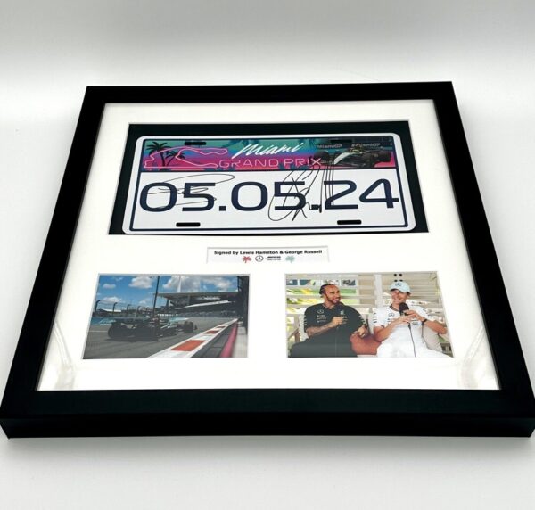 Lewis Hamilton & George Russell Signed Miami 2024 Licence Plate - Image 4