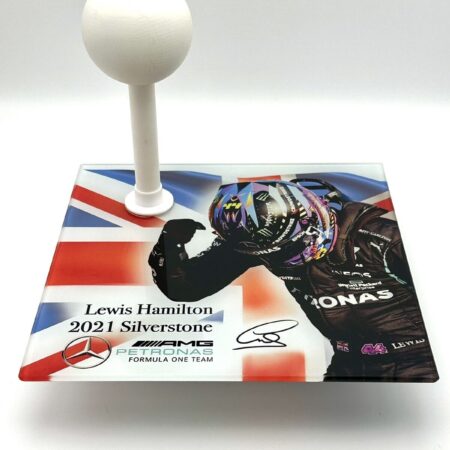 Lewis Hamilton 2021 Silverstone 1:2 Mini Helmet Glass Display Stand