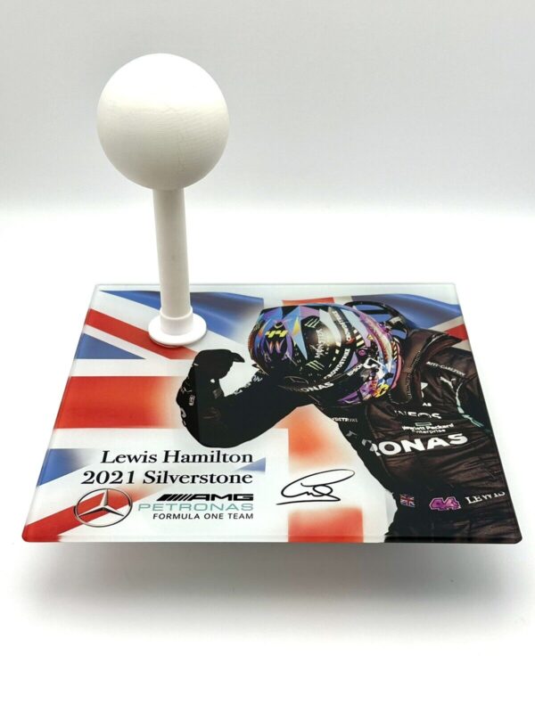 Lewis Hamilton 2021 Silverstone 1:2 Mini Helmet Glass Display Stand