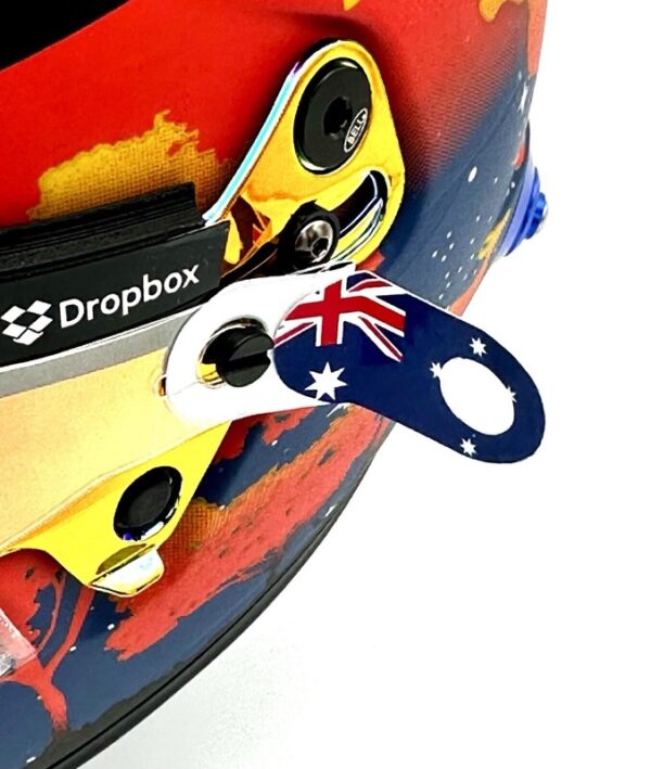 Oscar Piastri 1:2 Scale Mini Helmet 2024 Australian Visor Tear Off x 2 Accessory - Image 4
