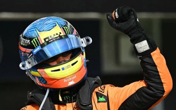 Oscar Piastri 2024 Hungary 1st Win 1:2 Mini Helmet Visor Strip - Image 2