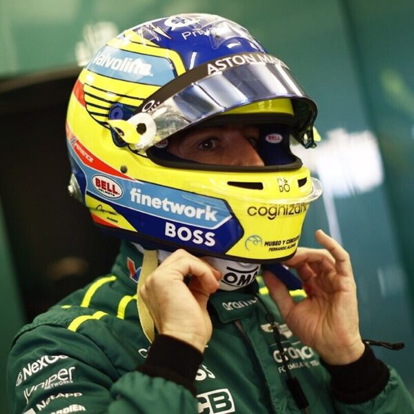 Fernando Alonso 2024 Upgrade Matte 1:2 Mini Helmet Visor Strip - Image 3