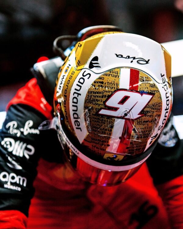 Charles Leclerc 2022 Singapore 1:2 Mini Helmet Visor Strip - Image 6