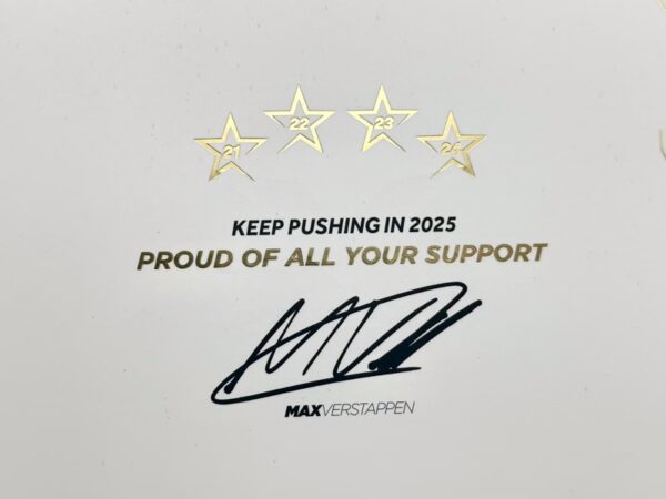Max Verstappen Signed 2024 Orange Tribute 1:2 Mini Helmet & Card - Image 9