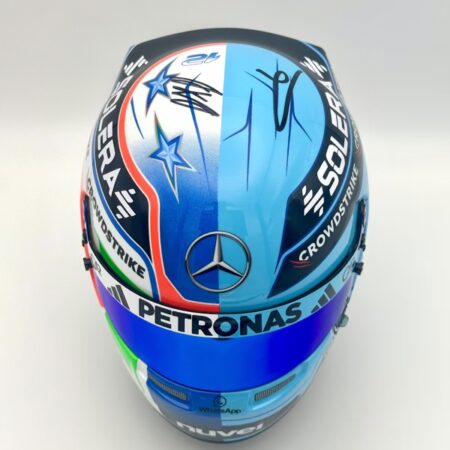 Kimi Antonelli George Russell Split 1:2 Mini Helmet Signed by Kimi & Toto