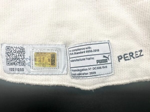 Sergio Perez 2022 Race Used NOMEX Balaclava Hood - Image 5